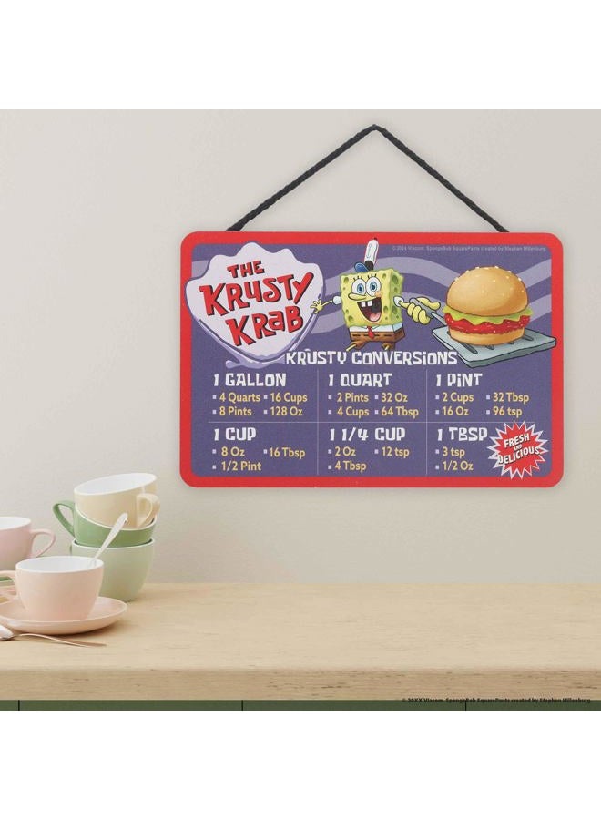 Open Road Brands SpongeBob SquarePants The Krusty Krab Kitchen Hanging Wood Measuring Sign - Fun Krusty Krab Kitchen Conversion Chart for Home - Image 5