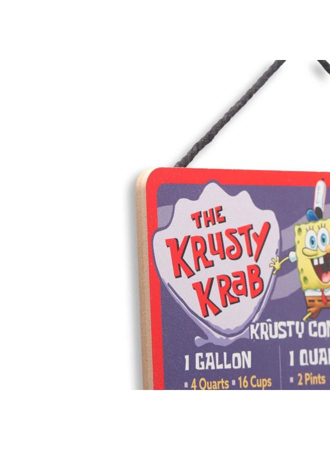 Open Road Brands SpongeBob SquarePants The Krusty Krab Kitchen Hanging Wood Measuring Sign - Fun Krusty Krab Kitchen Conversion Chart for Home - Image 4