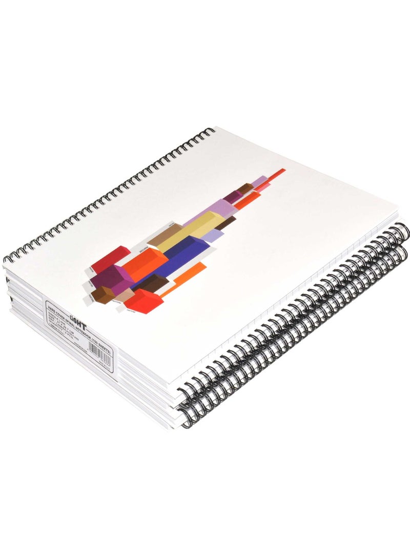 FIS LIGHT Pack of 5  Spiral Hard Cover Note Book 100 Sheets. Size : A4 -LINBSA41001309 - Image 1