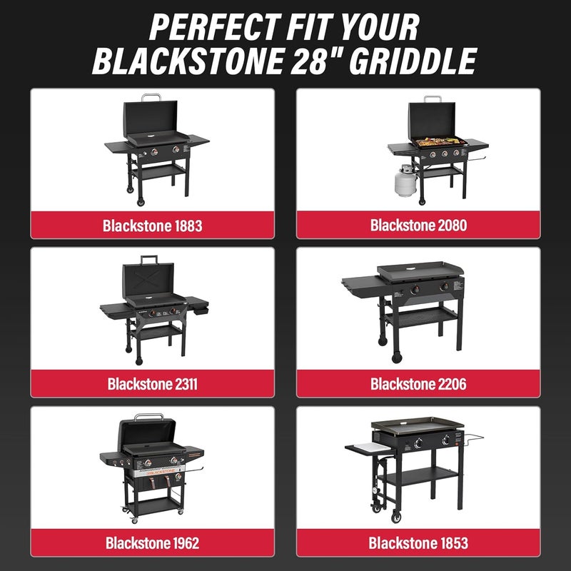 Utheer 2-Pack Griddle Warming Rack for Blackstone 28" Griddles, Stainless Steel Flat Top Grill Accessories | Reversible Rack Adds Prep Space, Foldable Clip-On Design Expands Cooking & Holding Area - Image 2