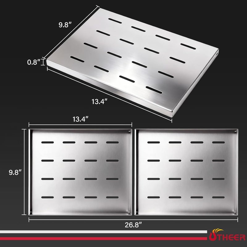 Utheer 2-Pack Griddle Warming Rack for Blackstone 28" Griddles, Stainless Steel Flat Top Grill Accessories | Reversible Rack Adds Prep Space, Foldable Clip-On Design Expands Cooking & Holding Area - Image 3