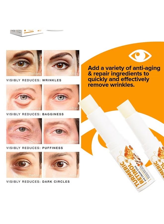 SAUVASINE Turmeric Retinol Eye Cream Stick- For Dark Circle Puffiness Eye Bags And Fine Lines Turmeric Retinol Eye Cream Eye Brightener Stick Under Eye Cream For Anti Aging Improve Eye Skin  - Image 3