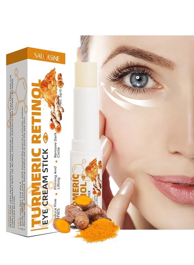 SAUVASINE Turmeric Retinol Eye Cream Stick- For Dark Circle Puffiness Eye Bags And Fine Lines Turmeric Retinol Eye Cream Eye Brightener Stick Under Eye Cream For Anti Aging Improve Eye Skin  - Image 2