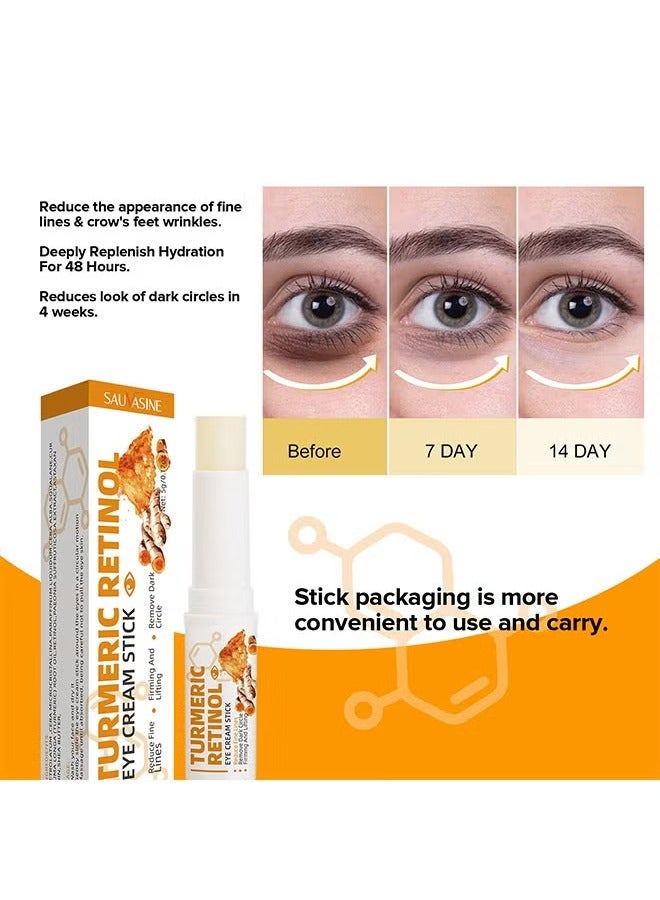 SAUVASINE Turmeric Retinol Eye Cream Stick- For Dark Circle Puffiness Eye Bags And Fine Lines Turmeric Retinol Eye Cream Eye Brightener Stick Under Eye Cream For Anti Aging Improve Eye Skin  - Image 4