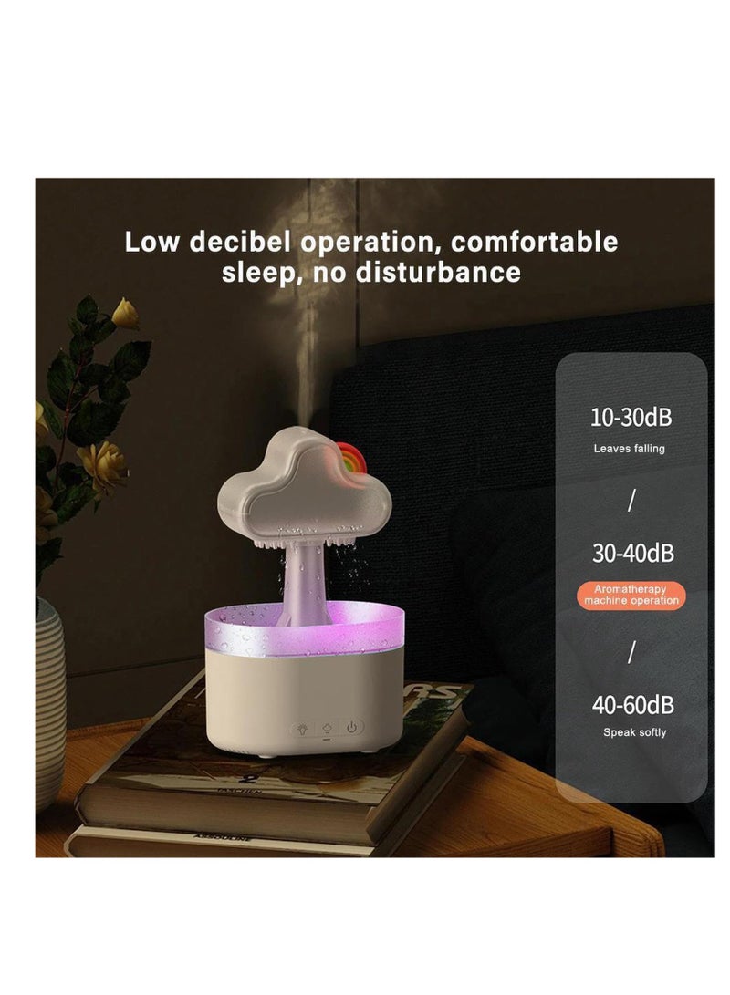 SYOSI Rain Cloud Humidifier, with 7 Color Lights Rain Diffuser 500ml, Waterless Automatic Shutdown Rain Cloud Diffuser, Rain Drop Humidifier for Sleeping and Relaxing, for Home, Bedroom, Office, Gift White - Image 5
