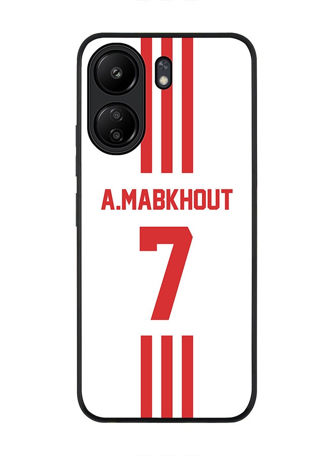 Stylizedd Rugged Black Edge Case for Xiaomi Redmi 13C 4G, Slim fit Flexible Case Cover - Football Team - UAE, Player Name - A.Mabkhout - Image 1