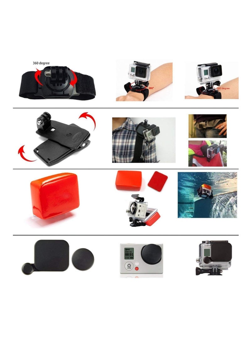 50 In 1 Action Camera Accessory Kit Compatible with GoPro Hero10/Hero9/Hero8/Hero7 GoPro Max/GoPro Fusion Insta360 DJI Osmo Action AKASO APEMAN Campark SJCAM Insta360 Xiaomi Yi DJI  - Image 3