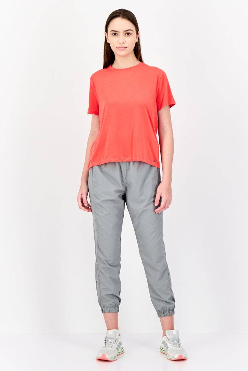 Reebok Women Sportswear Fit Short Sleeve Outdoor Top, Orange - Image 4