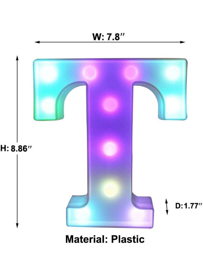 Pooqla Colorful LED Marquee Letter Lights with Remote – Light Up Marquee Signs – Party Bar Letters with Lights Decorations for the Home - Multicolor T - Image 2