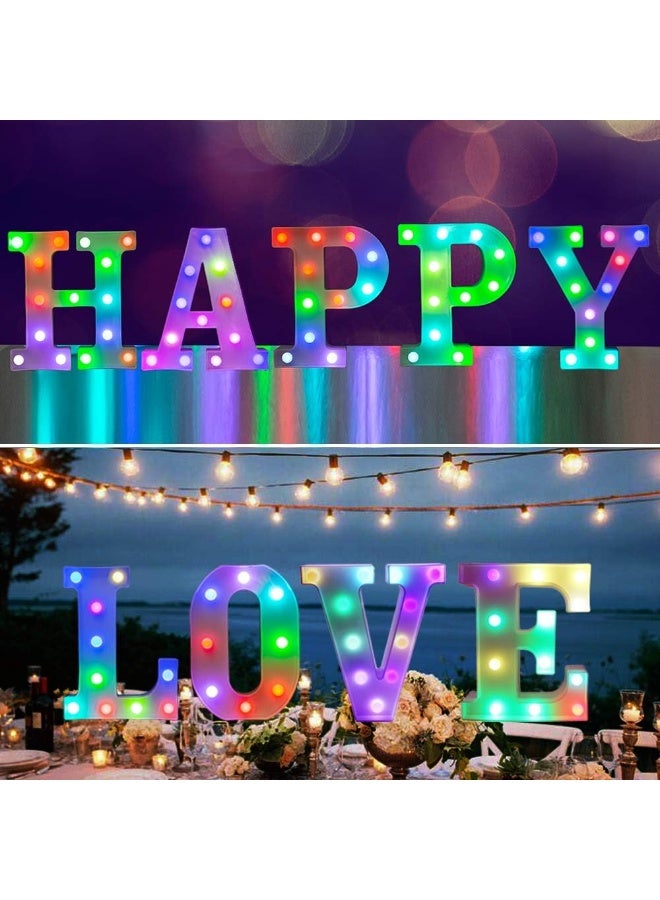 Pooqla Colorful LED Marquee Letter Lights with Remote – Light Up Marquee Signs – Party Bar Letters with Lights Decorations for the Home - Multicolor T - Image 3