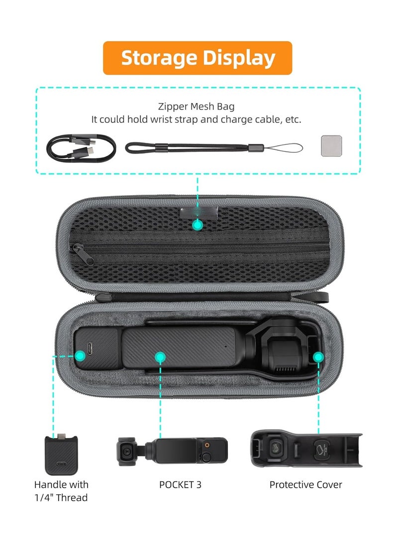 General DJI Osmo Pocket 3 Hard Carrying Case, Portable Osmo Pocket 3 Organiser Carrying Case, DJI Pocket 3 Accessories  - Image 2