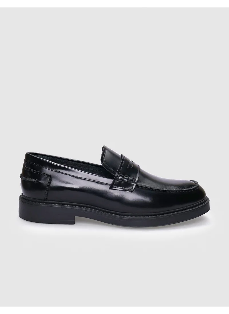 Cabani Bulutmod Leather Black Open Leather Men's Casual Shoes