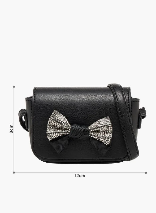 Flora Bella By Shoexpress Flora Bella Embellished Bow Crossbody Bag with Chain Strap Ramadan Collection