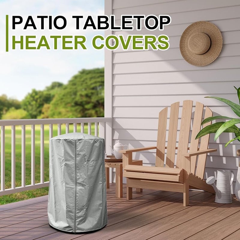 Gray Heavy Duty Oxford Cloth Patio Propane Heater Protection Cover Case Jacket - Image 3