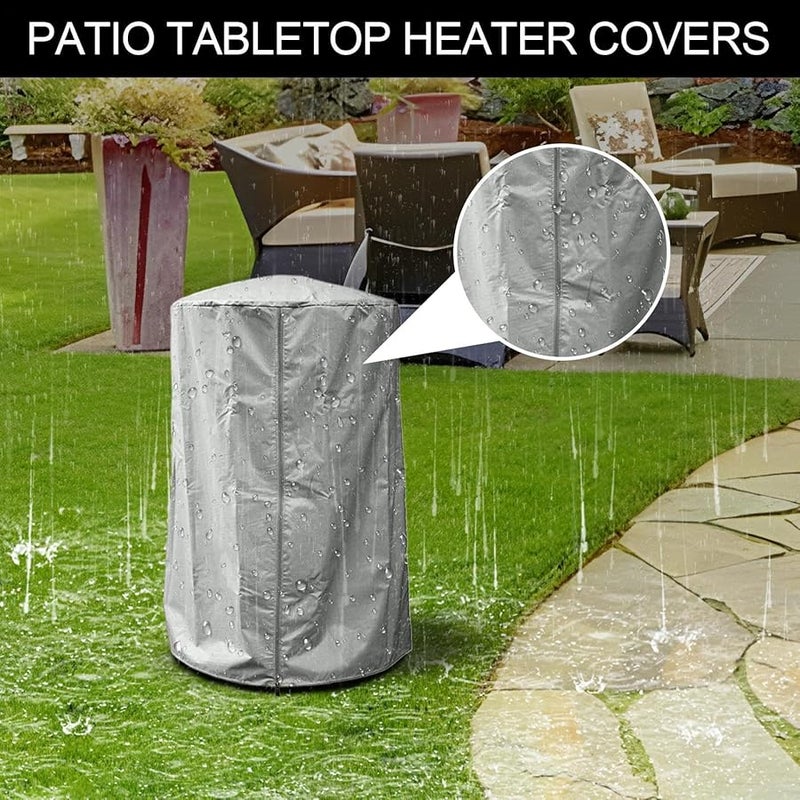 Gray Heavy Duty Oxford Cloth Patio Propane Heater Protection Cover Case Jacket - Image 4