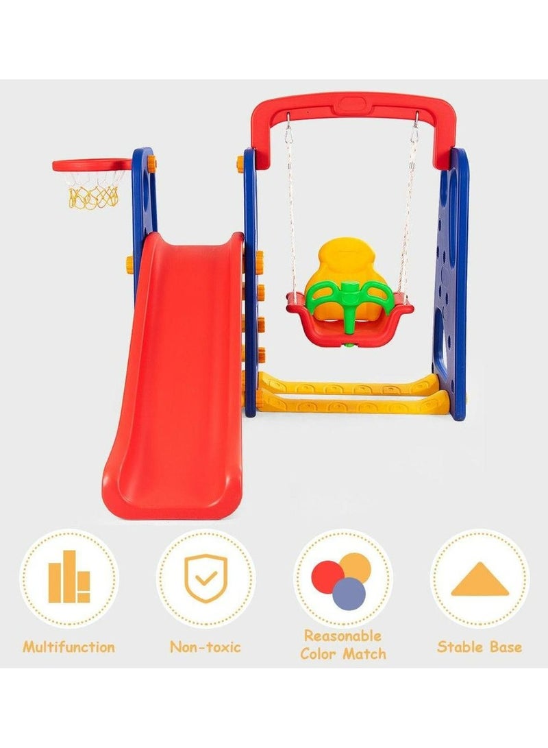 3 In 1 Swing And Slide With Basketball Game 180x162x126cm - Image 2