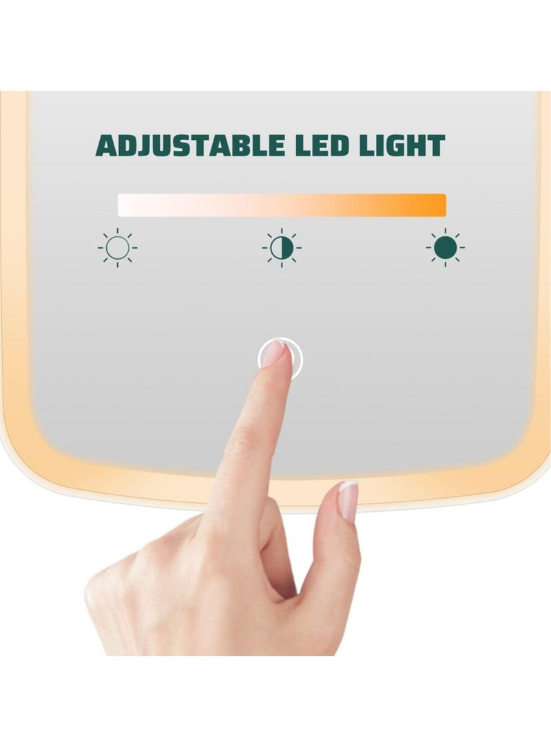 Vanity Mirror with Lights, Travel Lighted Makeup Mirror, Portable Lighted Makeup Beauty Mirror, 3 Color Lighting, Dimmable Touch Screen, Tabletop LED Folding Adjustable Cosmetic Mirror - Image 3