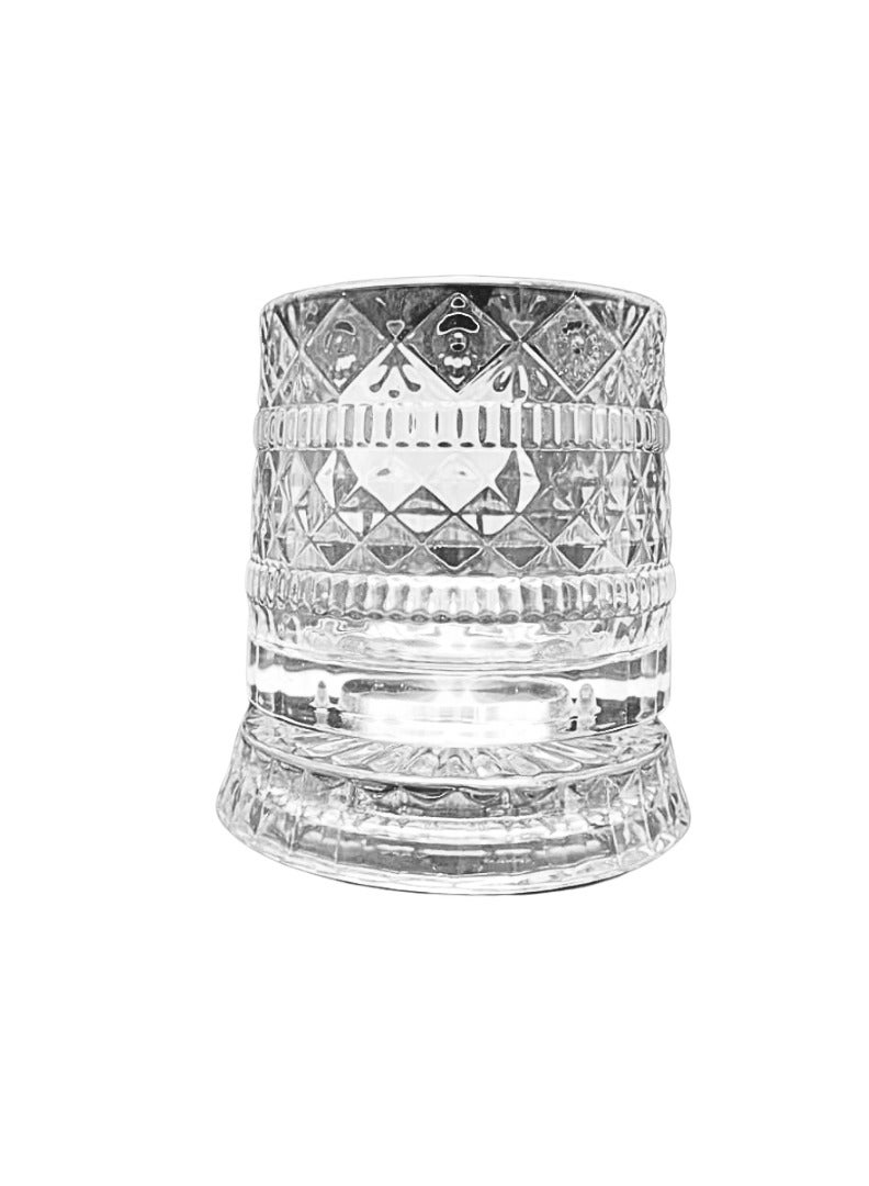 Liying Elegant Design Rotatable Tumbler Crystal Drinking Glass with Creative Crystal Glass Coasters for Scotch, Bourbon, Cocktails #2  - Image 1