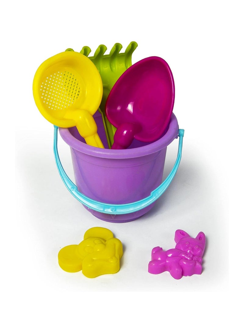 Whynot Smart Tree Mini Beach Toy – 6 Pieces with Cartoon Drum Car Sets – Multi Color - Image 2