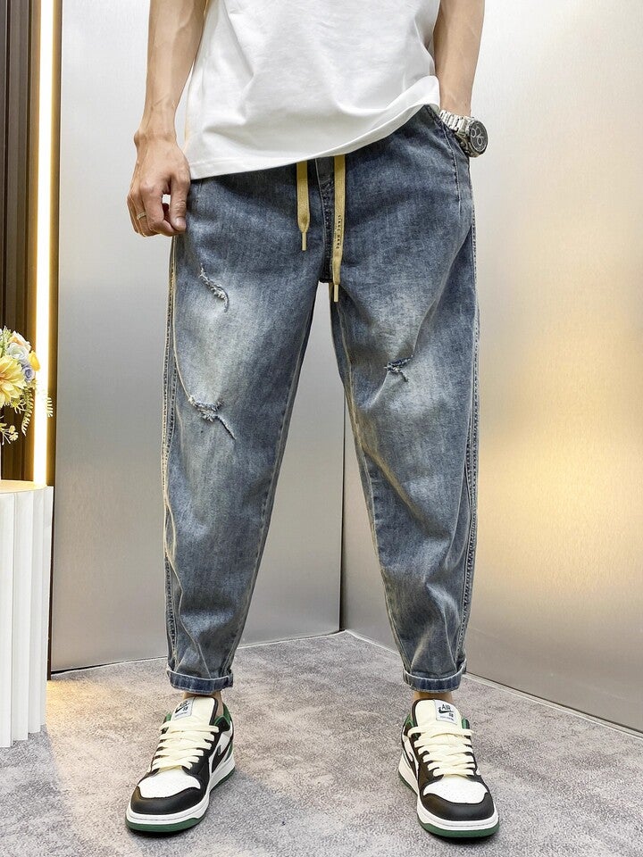 Unisex Classic Denim Jeans Loose Fit Daily Outdoor Wear - Image 1