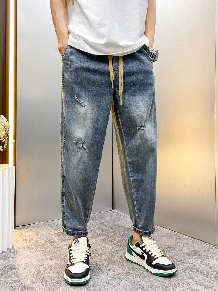 Unisex Classic Denim Jeans Loose Fit Daily Outdoor Wear - Image 4