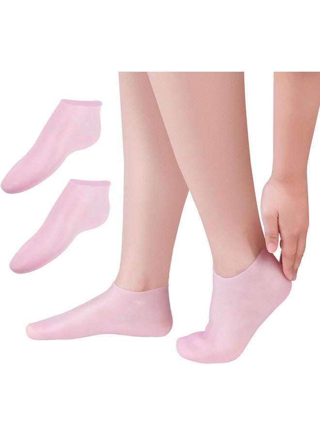 Calyrex 1 Pair Moisturizing Socks Women Foot Spa Pedicure Silicone Socks, Heel Protectors, Beach Protective Socks, Foot Mask Exfoliating Soft Gel Heel Socks, For Dry Cracked Feet,Multicolour - Image 1