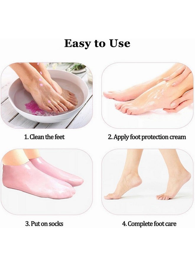Calyrex 1 Pair Moisturizing Socks Women Foot Spa Pedicure Silicone Socks, Heel Protectors, Beach Protective Socks, Foot Mask Exfoliating Soft Gel Heel Socks, For Dry Cracked Feet,Multicolour - Image 3