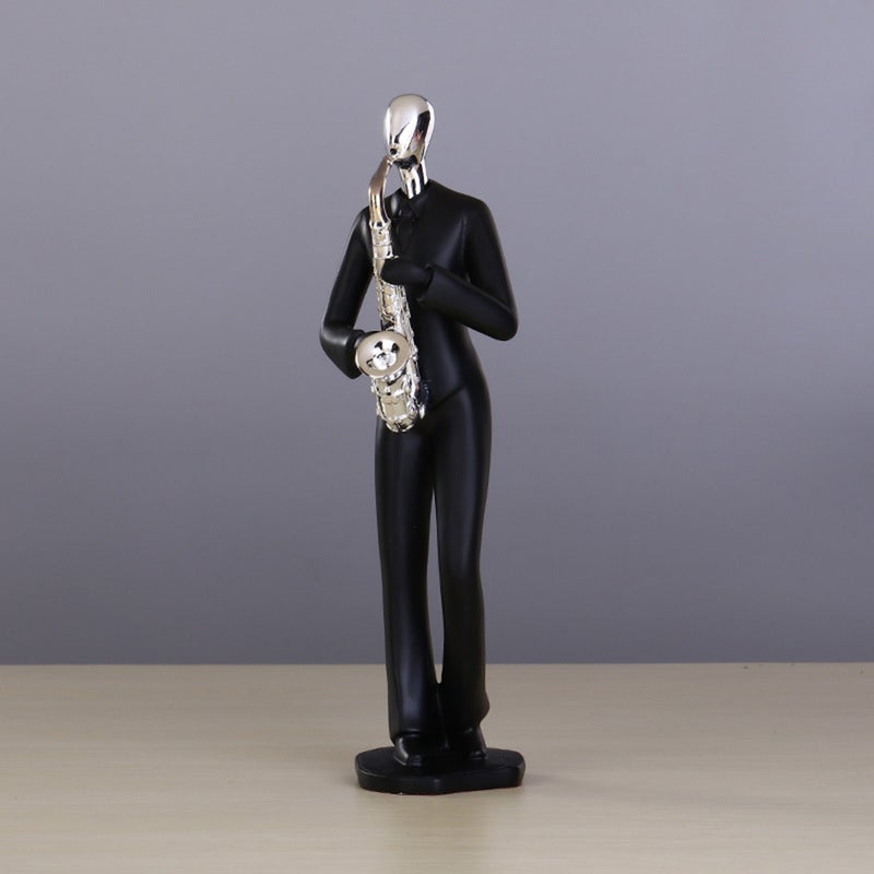 1Pc Simplicity Resin Ornament Modern Musical Character Figurine Home Office Desktop Decoration (Saxophone) - Image 5