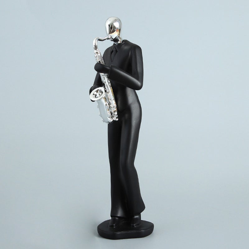 1Pc Simplicity Resin Ornament Modern Musical Character Figurine Home Office Desktop Decoration (Saxophone) - Image 1