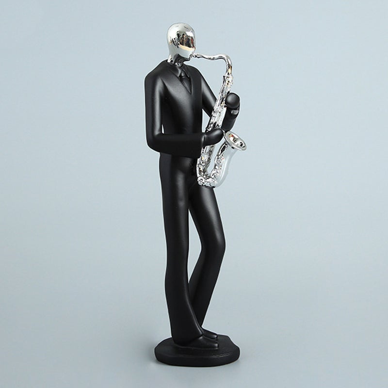 1Pc Simplicity Resin Ornament Modern Musical Character Figurine Home Office Desktop Decoration (Saxophone) - Image 3