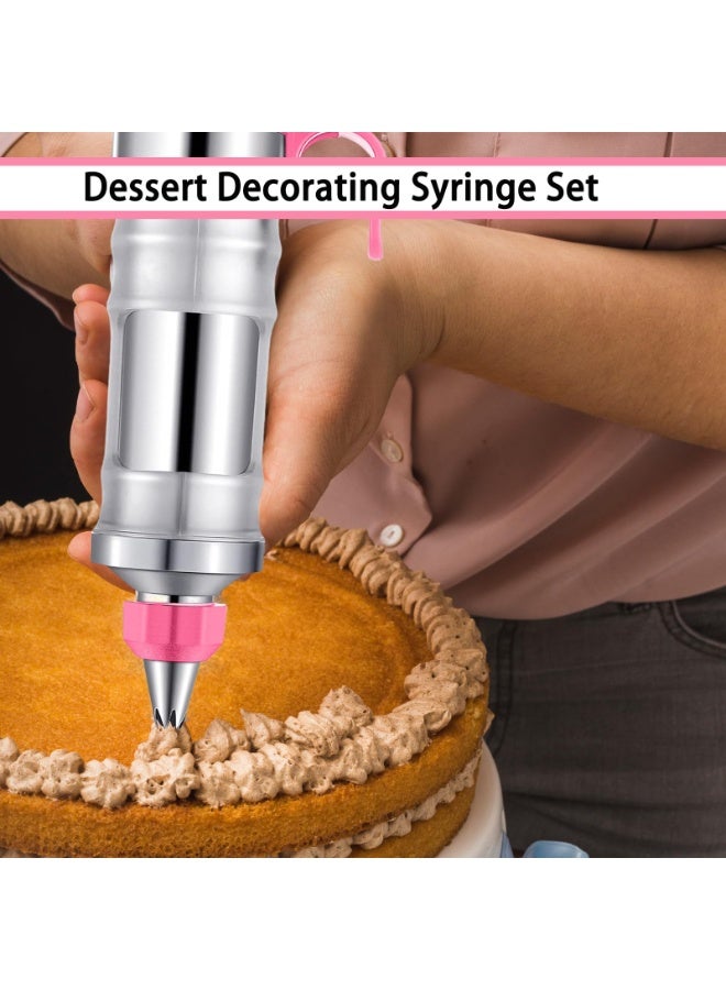 كرونايتي مسدس حلويات يدوي، صانع كعك، مجموعة تزيين، أدوات خبز DIY مع 6 فوهات تزيين (وردي) - Image 2