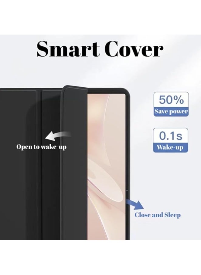 Cover Compatible with Huawei MatePad 12X 12" 2024 Case, Tri-Fold Slim Case Shockproof Honeycomb TPU Case with Durable Stand Auto Wake/Sleep Cover for Huawei MatePad 12X 12" 2024 (Black)