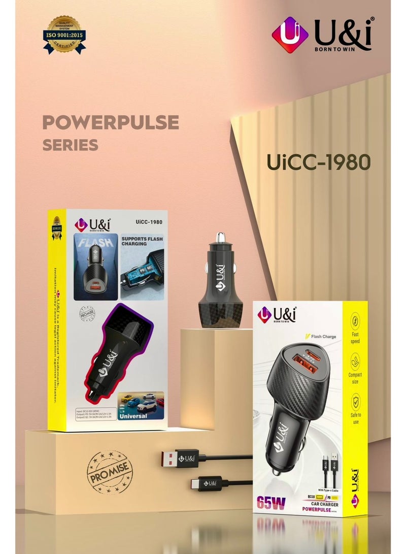 يو اند اي شاحن سيارة يو آند آي (U&i UiCC-2025) بتقنية GaN بقوة 160 واط - شاحن سريع 3 منافذ USB-C PD 3.0 و QC 3.0 (80W+20W PD + 60W QC) مع شريحة ذكية - للابتوب ماك بوك، آيفون، سامسونج و الأجهزة اللوحية - سلسلة BURST - Image 5