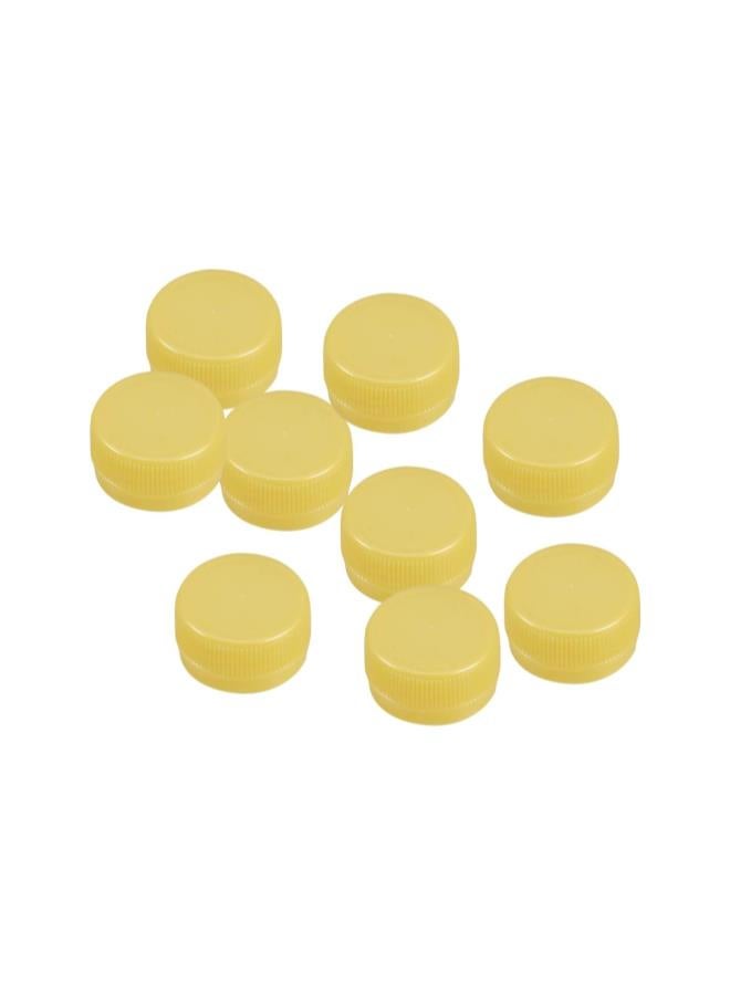 100pcs Plastic Drink Bottle Covers Colorful Spring Water Bottle DIY Caps (Yellow) - Image 3
