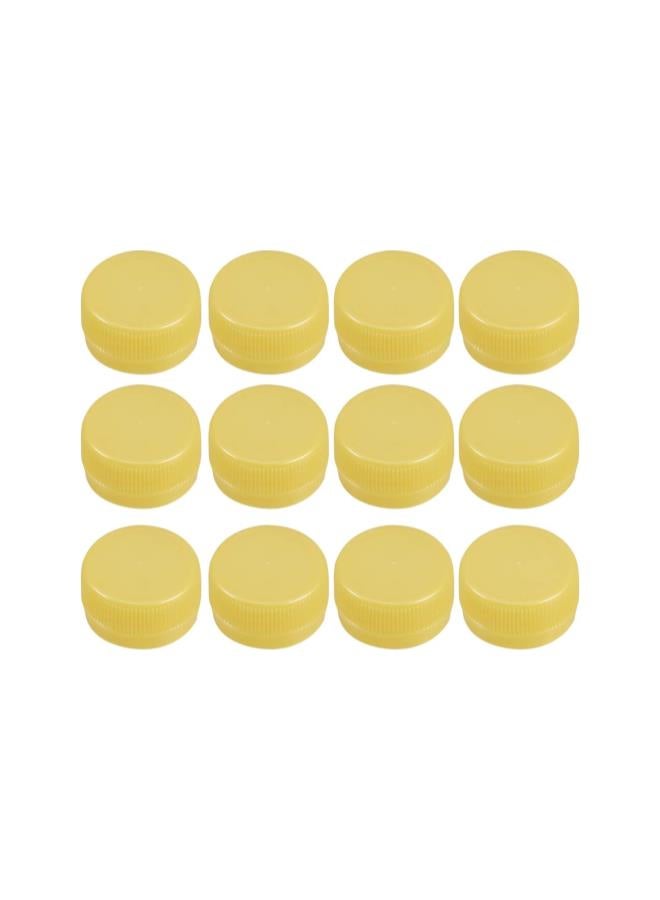 100pcs Plastic Drink Bottle Covers Colorful Spring Water Bottle DIY Caps (Yellow) - Image 1