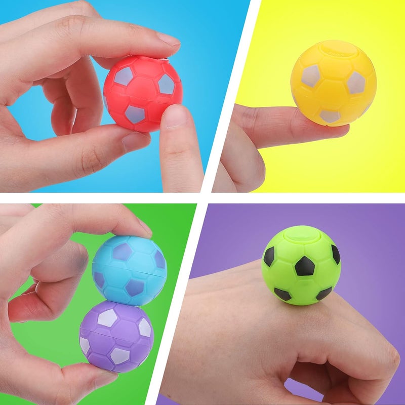 AMOR 36pcs Fidget Spinner Soccer Balls Soccer Party Favors for Kids Goodie Bag Stuffers, Rotatable Football Finger Stress Balls for Soccer Party Favors - Image 3