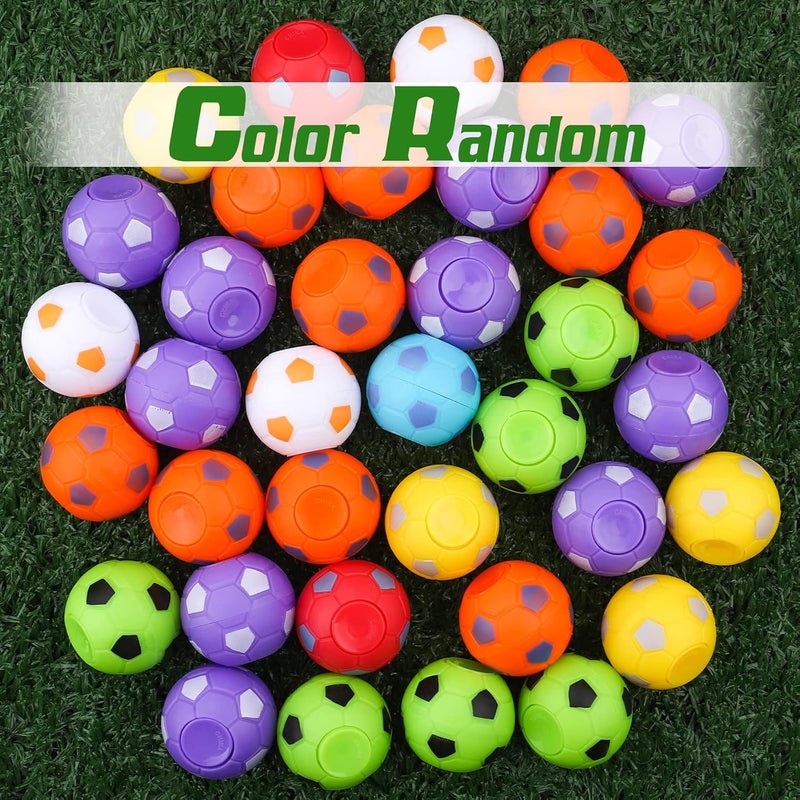 AMOR 36pcs Fidget Spinner Soccer Balls Soccer Party Favors for Kids Goodie Bag Stuffers, Rotatable Football Finger Stress Balls for Soccer Party Favors - Image 4