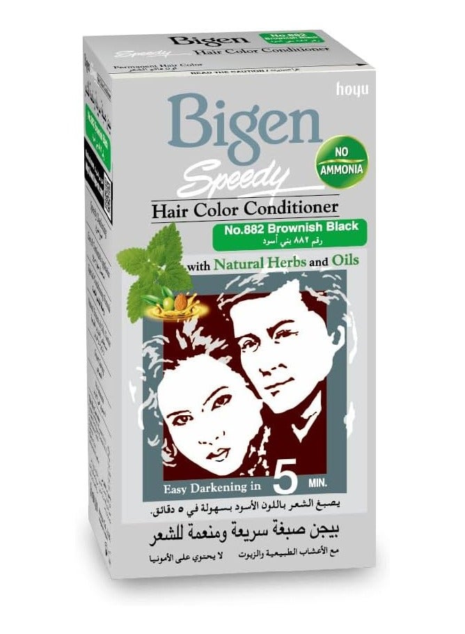 Bigen Speedy Hair Colour Conditioner Brownish Black 882 80grams