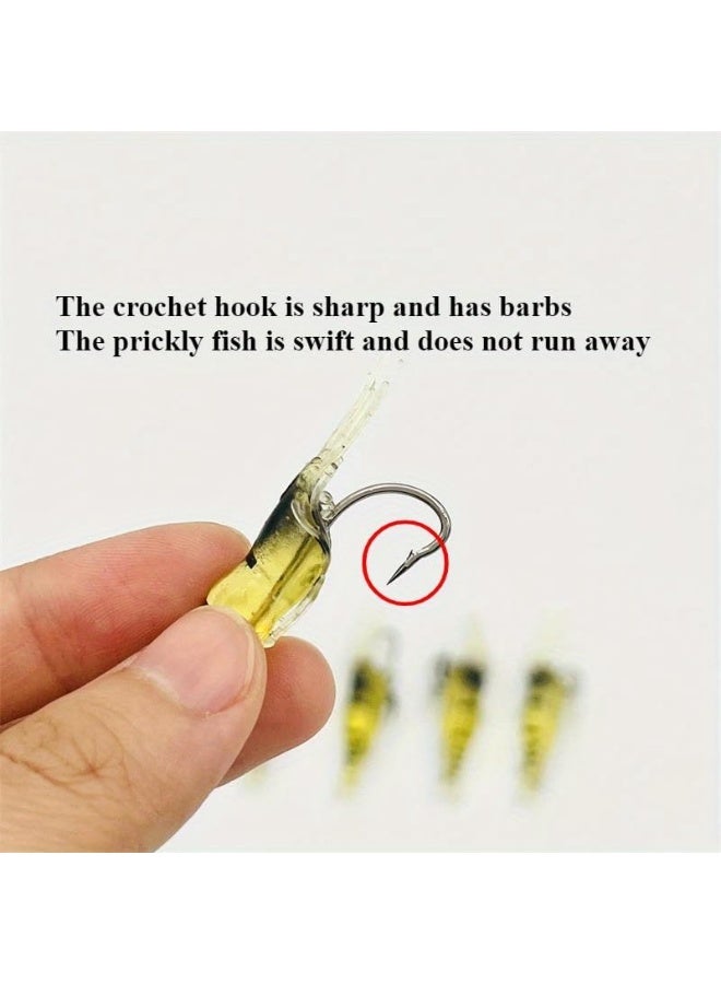 ماي سوق - طقم طُعم صيد اصطناعي سيليكون ناعم 5 قطع ، يشمل جمبري مضيء في الظلام ويرقات مرنة عالية الجودة لصيد الأسماك - Image 5