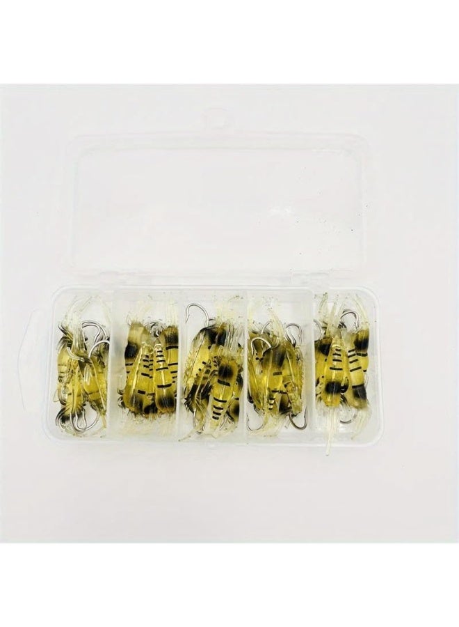 ماي سوق - طقم طُعم صيد اصطناعي سيليكون ناعم 5 قطع ، يشمل جمبري مضيء في الظلام ويرقات مرنة عالية الجودة لصيد الأسماك - Image 4