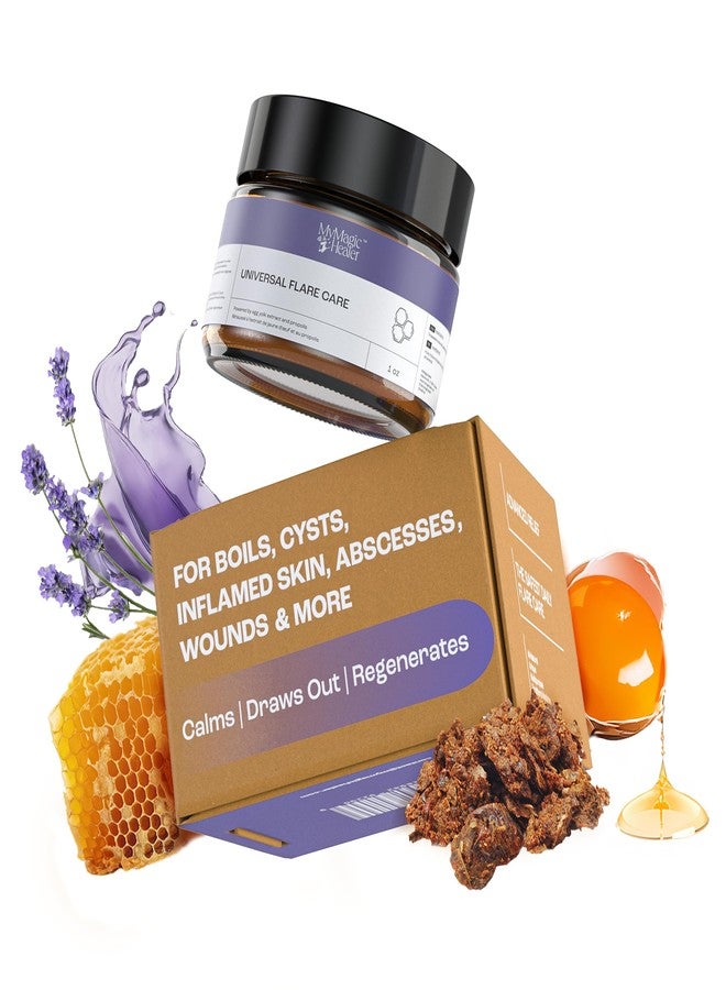 MyMagicHealer Universal Flare Care | Drawing Salve for HS, Boils, Cysts, Hemorrhoids, Pilonidal Cyst, Abscess | Anti-Chafing, Wound Care, Relief for Itching Skin w/Propolis & Egg Yolk Extract 1 oz - Image 1