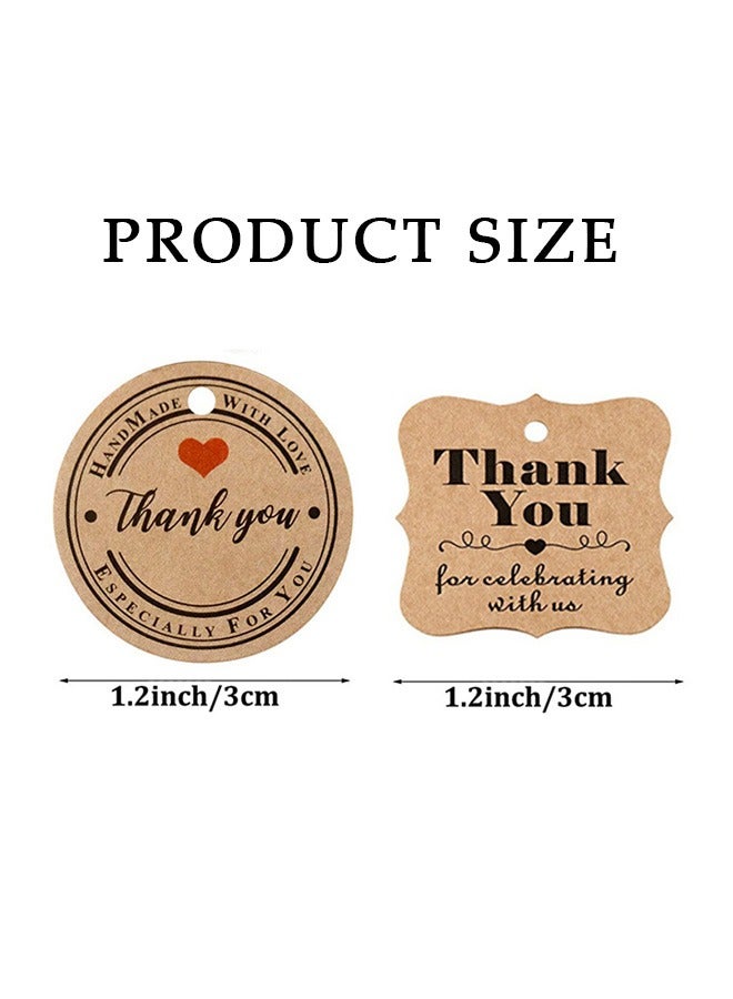 150Pcs Brown Kraft Gift Tags with Twine, DIY Eco Friendly Ink Wrap Tags Card, Wedding Party Decoration Hanging Paper Tags Set (Brown) - Image 2