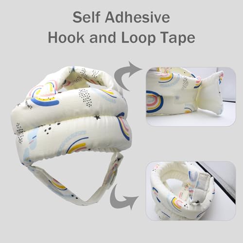 REFLYAWAY Baby Head Protector Baby Helmet for Crawling Walking, No Bumps Safety Head Adjustable Protective Cap for Walking, Playing (Rainbow) - Image 4