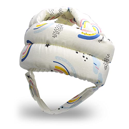 REFLYAWAY Baby Head Protector Baby Helmet for Crawling Walking, No Bumps Safety Head Adjustable Protective Cap for Walking, Playing (Rainbow) - Image 1