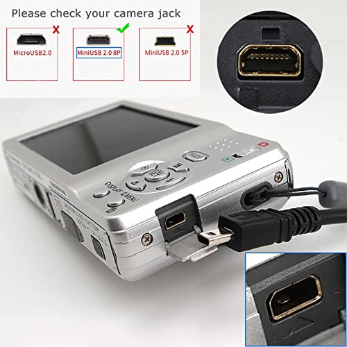 Sqrmekoko Replacement Camera Transfer Data Sync Charging Cable Cord Compatible with Sony Cybershot Cyber-Shot DSCH200 DSCH300 DSCW370 DSCW800 DSCW830 DSC-H200 DSC-H300 DSC-W370 DSC-W800 DSC-W830 Digital Camera - Image 4