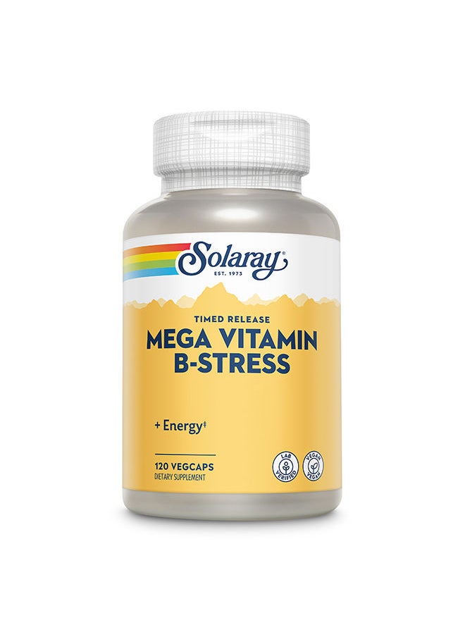 Solaray Mega Vitamin B-Stress Veg Capsules 120's  - Image 1