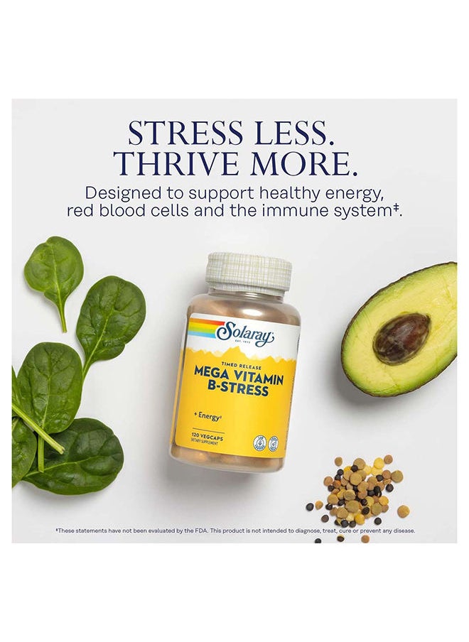 Solaray Mega Vitamin B-Stress Veg Capsules 120's  - Image 5