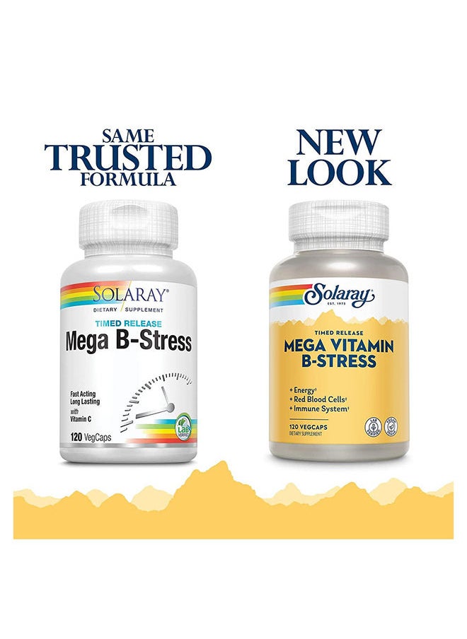 Solaray Mega Vitamin B-Stress Veg Capsules 120's  - Image 3