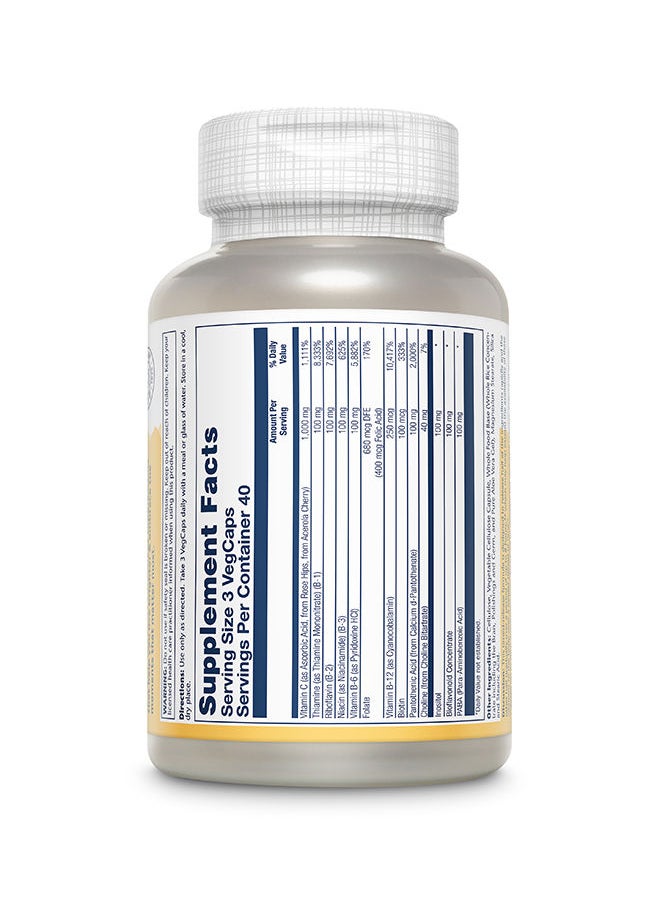 Solaray Mega Vitamin B-Stress Veg Capsules 120's  - Image 2