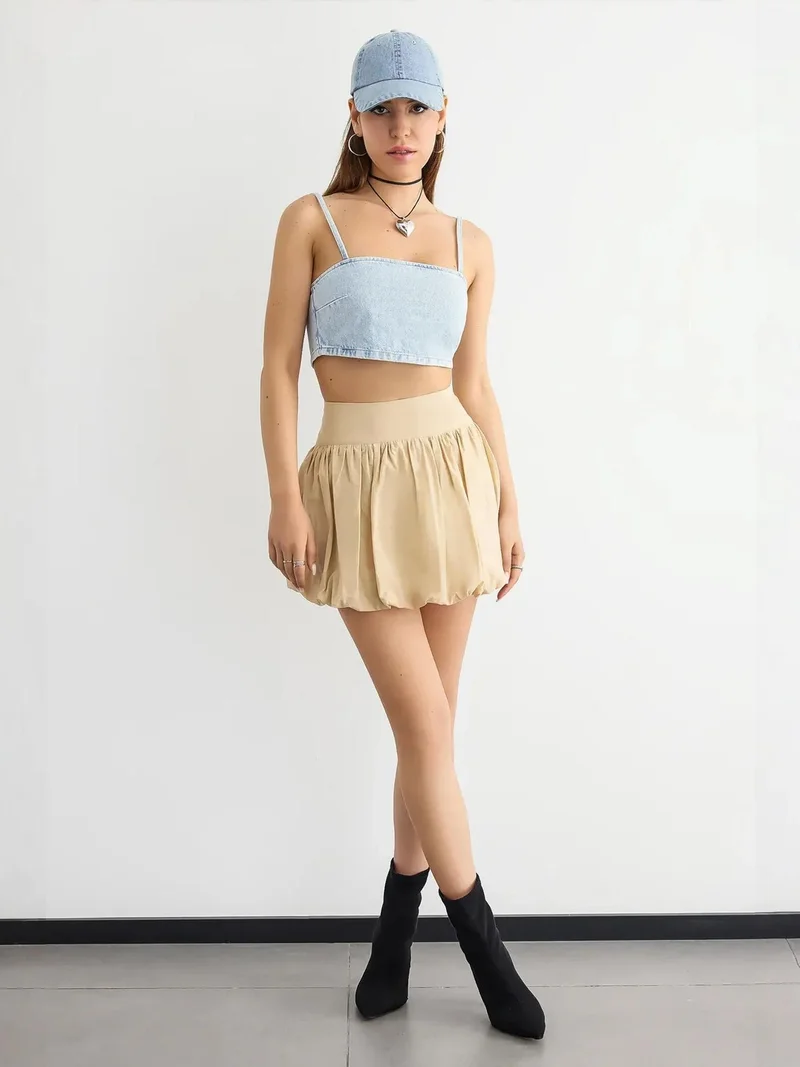 Square Neck Denim Cami Top